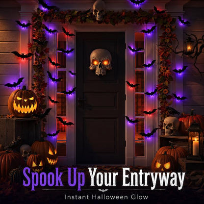 Halloween Bat Decorations LED Light Up – 3D Bat Wall Stickers