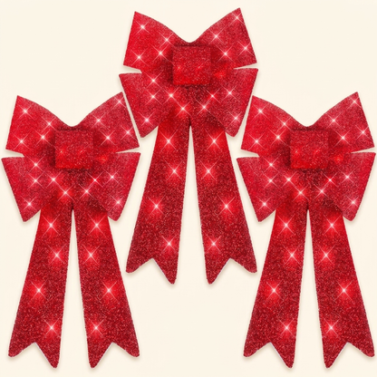 LED Christmas Bows (3 Count)