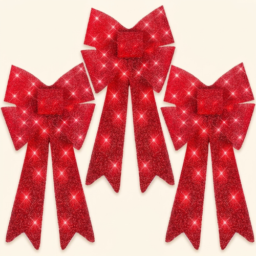 LED Christmas Bows (3 Count)